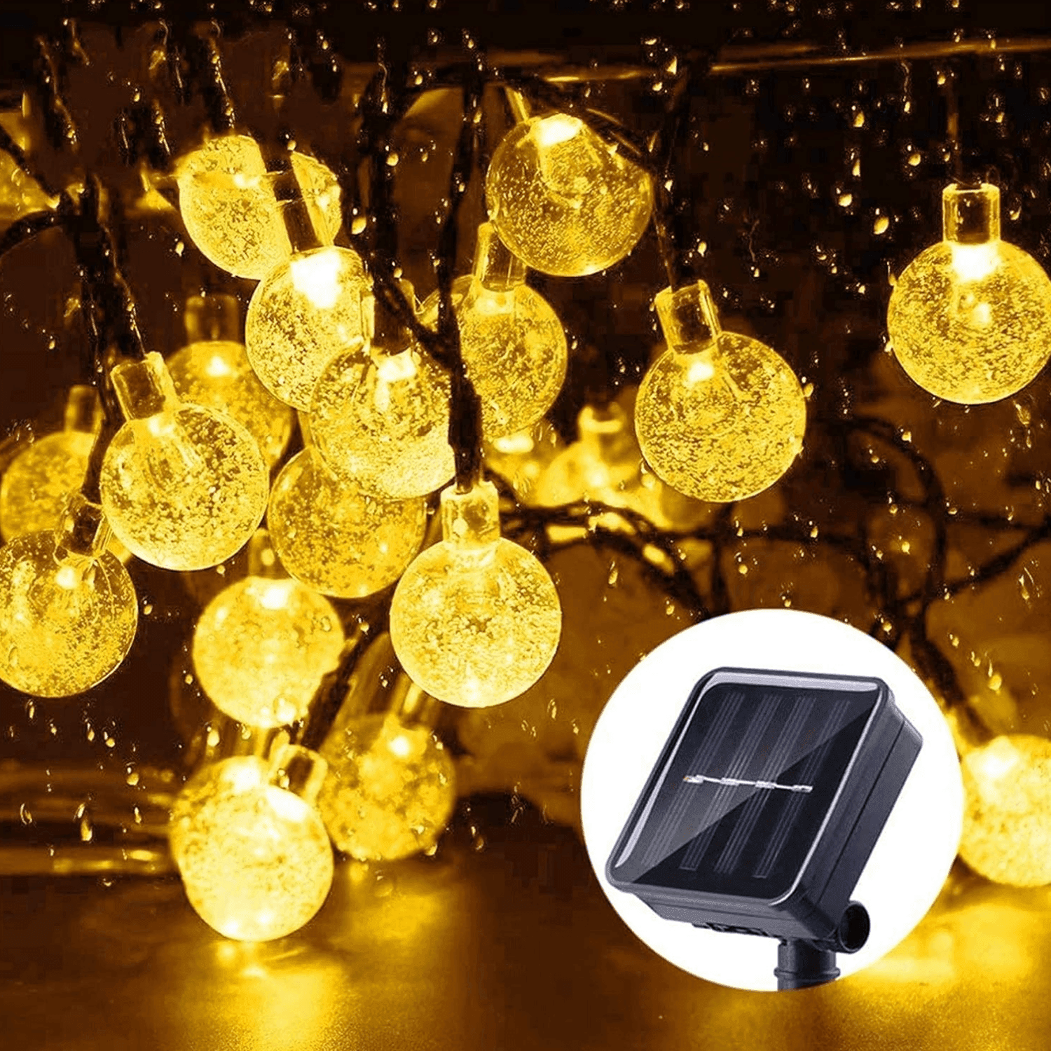 Guirnalda Solar Esfera Bolitas Luces Led Decoracion Jardin - Fliperex