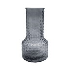 Florero Decorativo De Vidrio Con Diseño Base Ancha Gris 25 - Fliperex