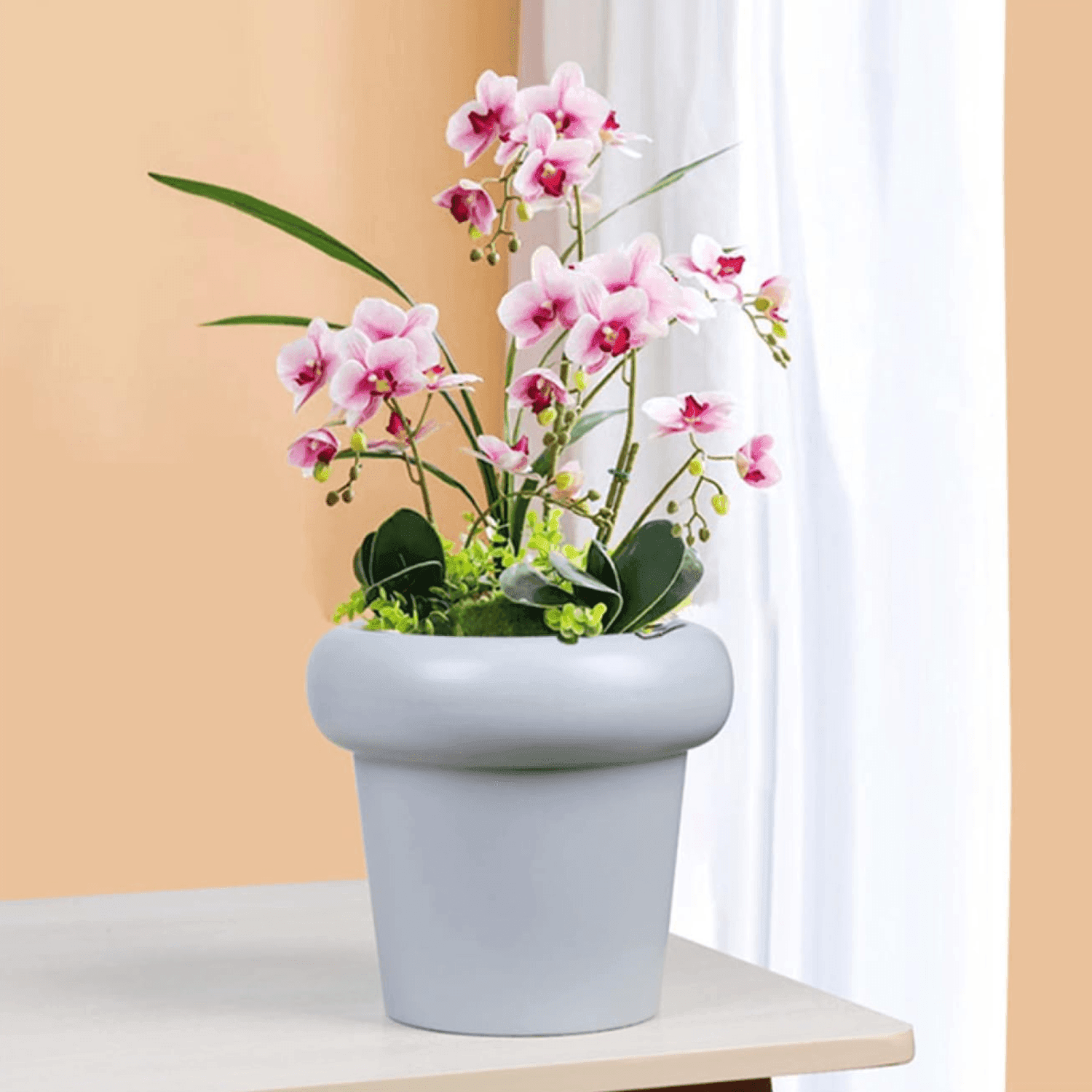 Macetero Maceta Estilo Escandinavo Acabado Moderno Gris - Fliperex