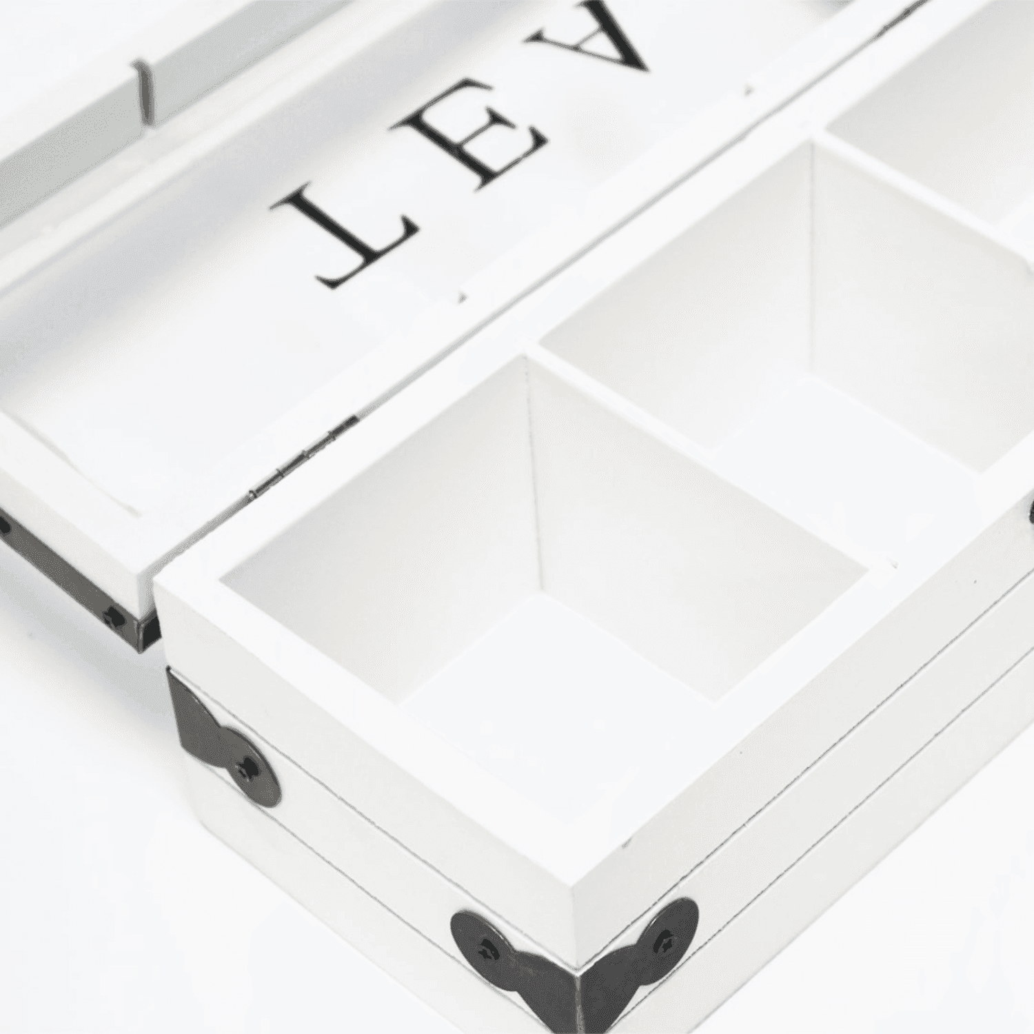 Caja De Te 3 Divisiones Tapa Con Diseño Decorativa Decohogar - Fliperex