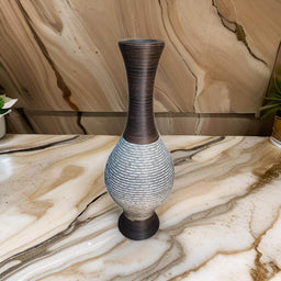 Jarron Florero Decorativo Tejido Rattan Moderno Blanco 70 CM - Fliperex