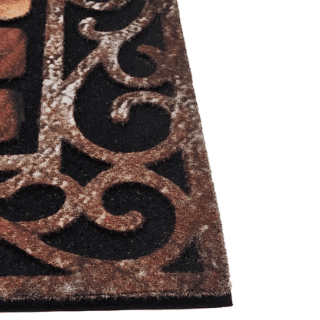Alfombra Limpiapies Felpudo Alfombra De Entrada Vintage Café - Fliperex