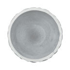 Macetero Maceta Acabado Cemento Relieve Hojas Blanco M - Fliperex