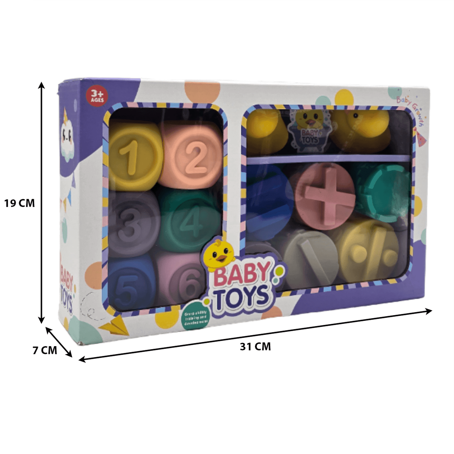 Juguete Didactico Para Bebe Sensorial Apilable Bloques Suave - Fliperex