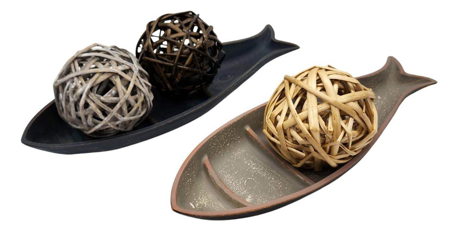 Esfera De Mimbre Para Decoración Pelotas De Mimbre Oscuras - Fliperex