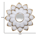 Set 3 Marcos De Espejos Flor De Loto Decorativo Blanco Deco - Fliperex