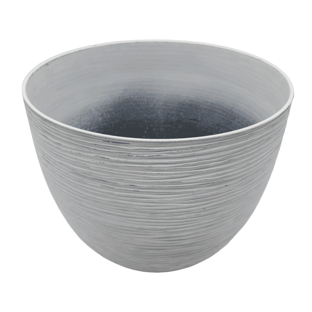 Macetero Maceta Diseño Rayas Envejecido De Plastico Blanco M - Fliperex