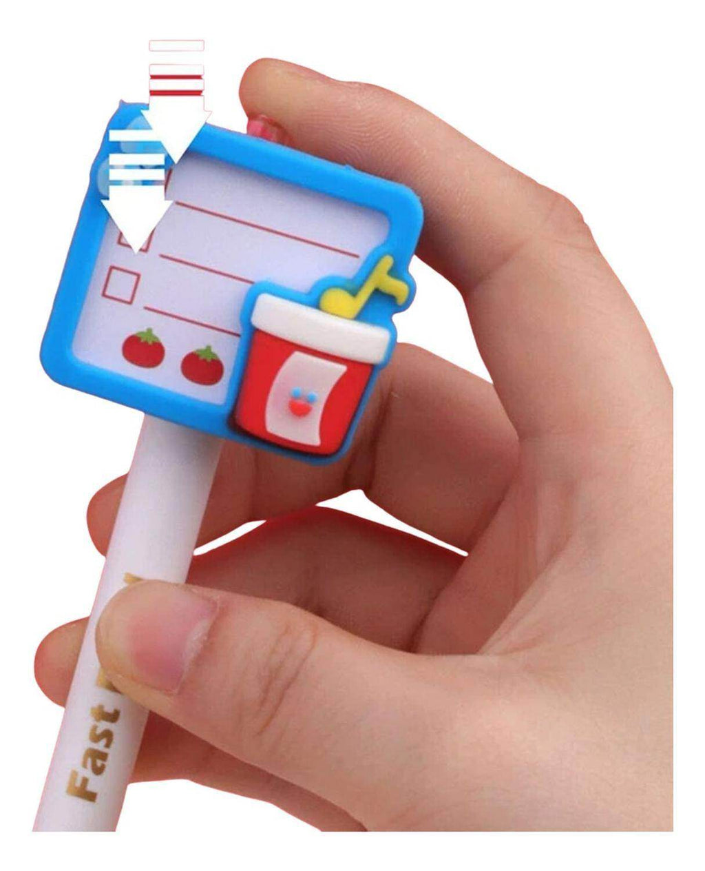 Set 4 Lapices Con Cartelito Comida De Adornos Kawaii - Fliperex