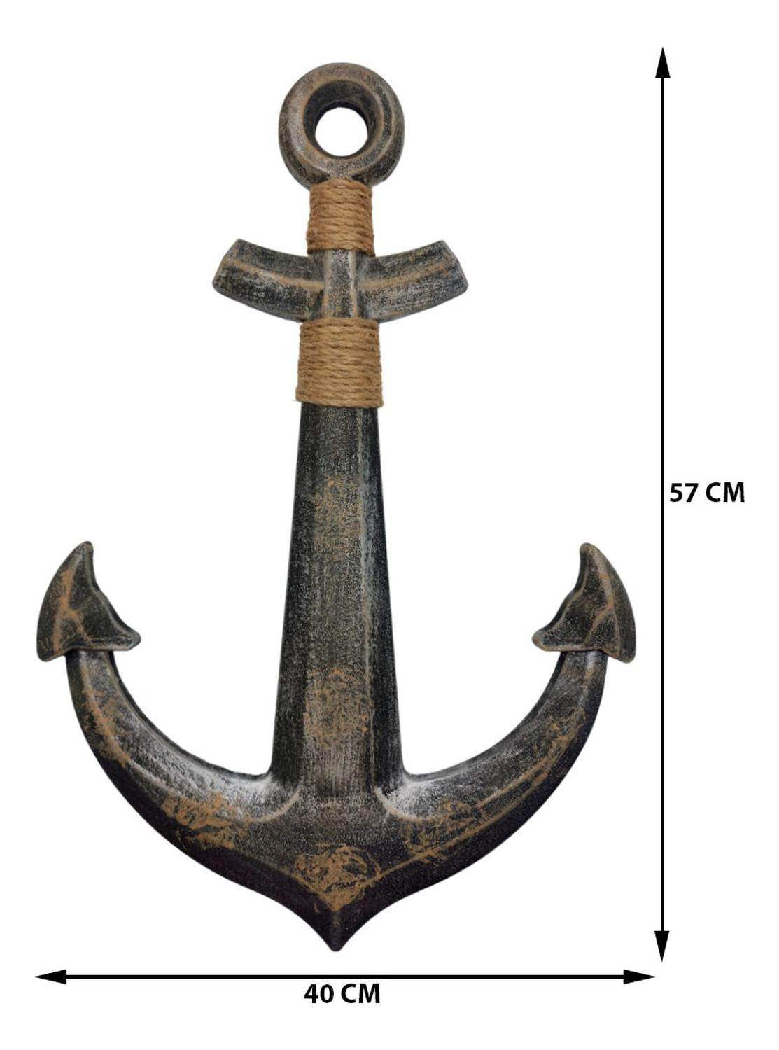 Ancla Decorativo De Madera Gris Oscuro Para Pared Decoracion - Fliperex
