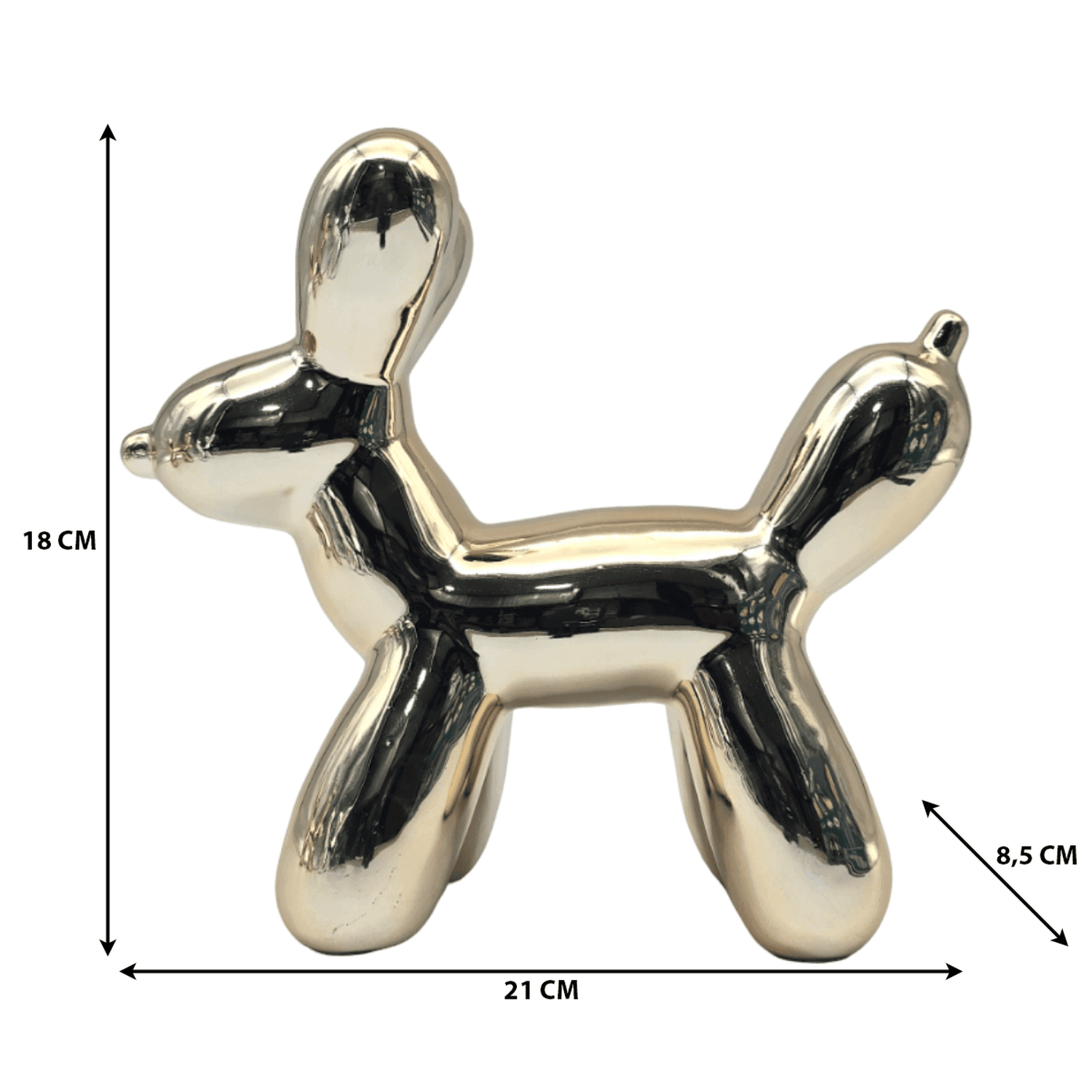 Adorno Perro Mascota Efecto Globo Metalizado Decoracion - Fliperex