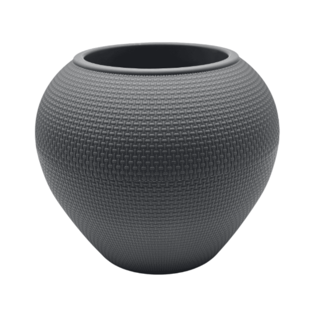 Set 3 Maceteros Plastico Redondo Ovalado Moderno Textura S - Fliperex