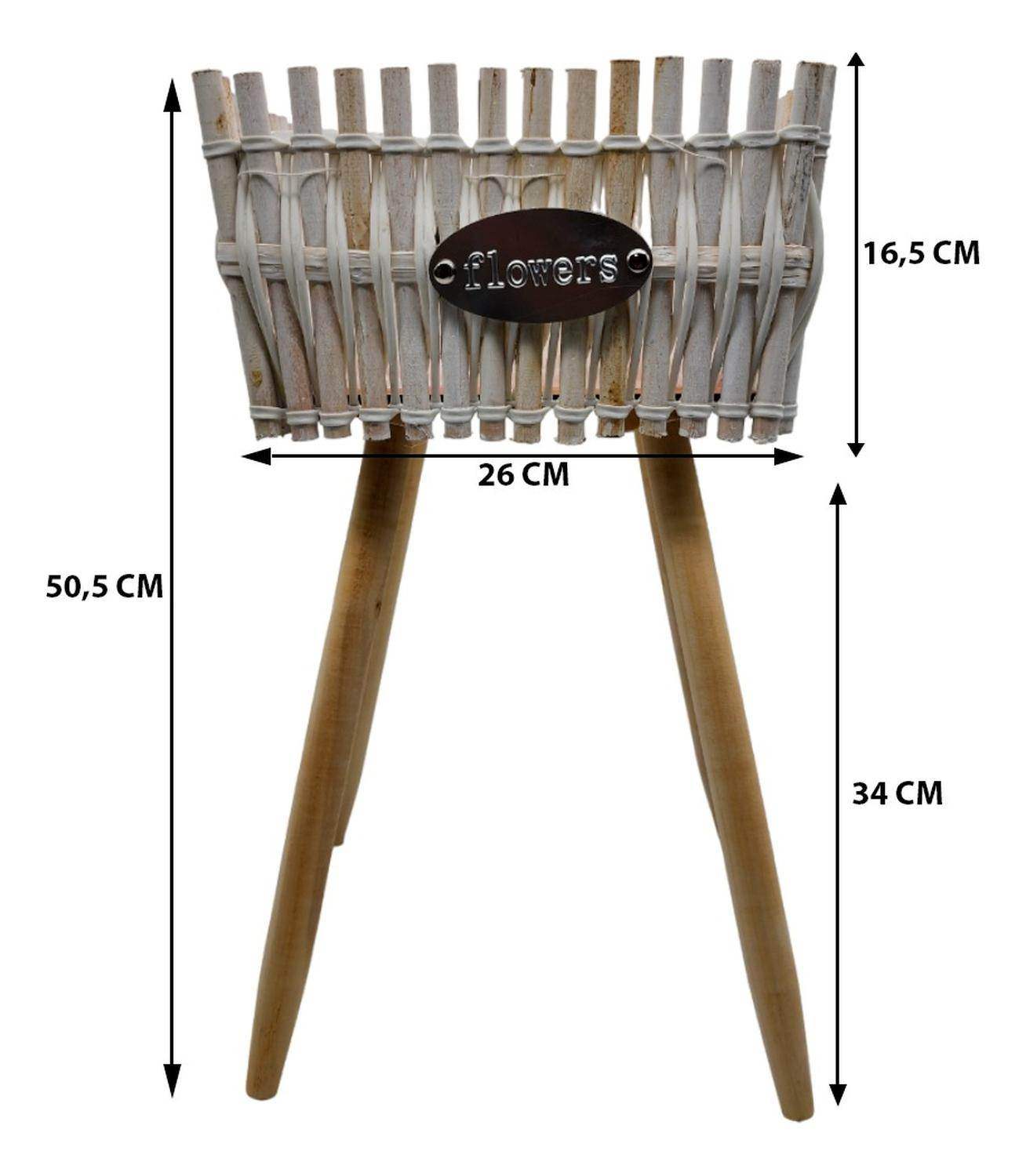 Macetero Pedestal Madera Rustico Porta Macetero Grande - Fliperex