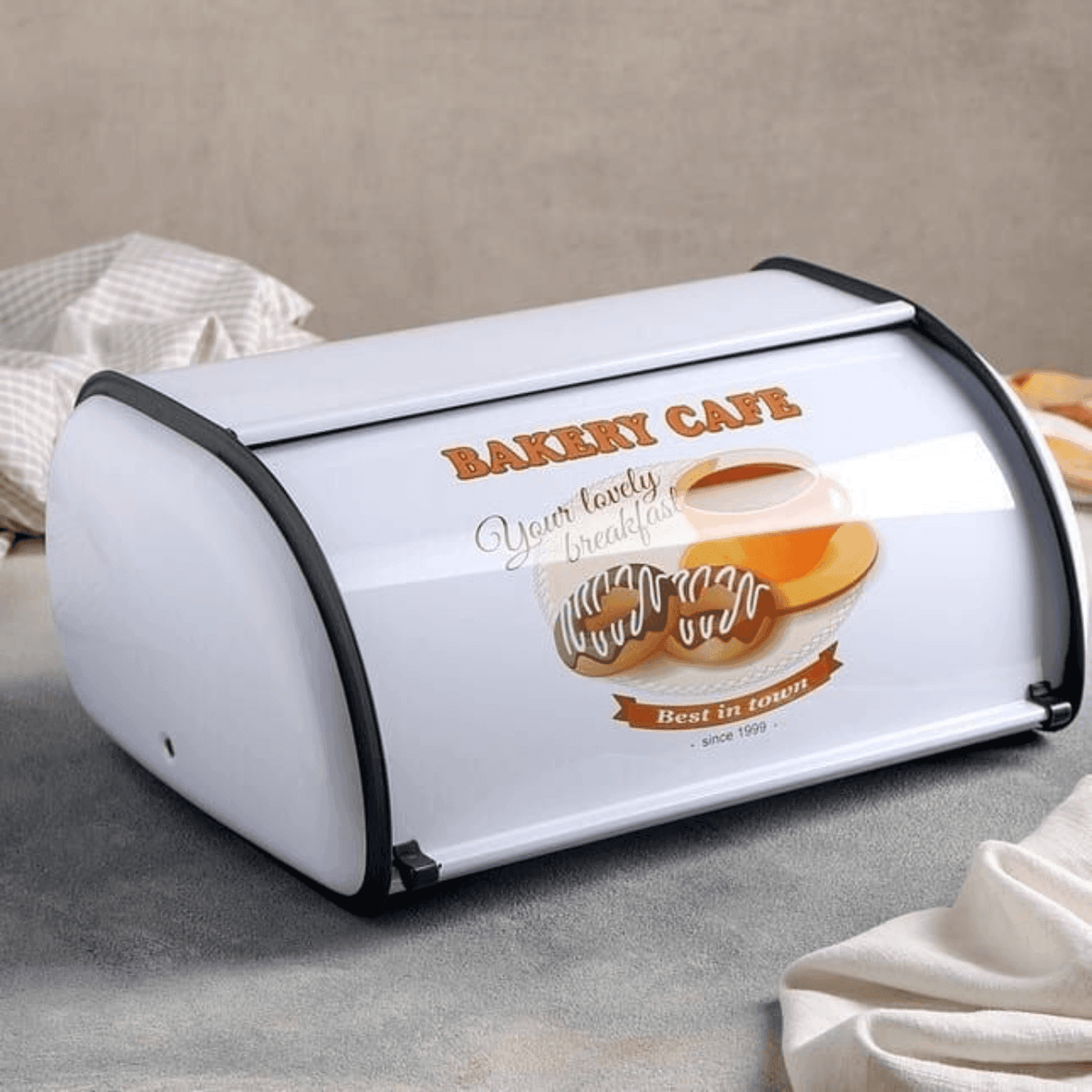 Panera Metálica Vintage Retro Acero Inoxidable Brillante - Fliperex