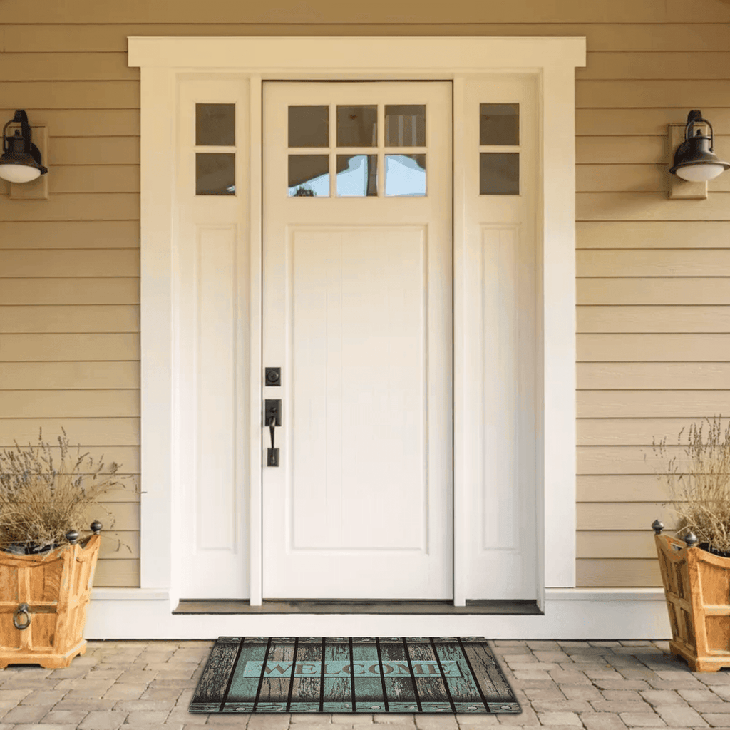 Alfombra Limpiapies Felpudo Alfombra De Entrada Verde Tablas - Fliperex