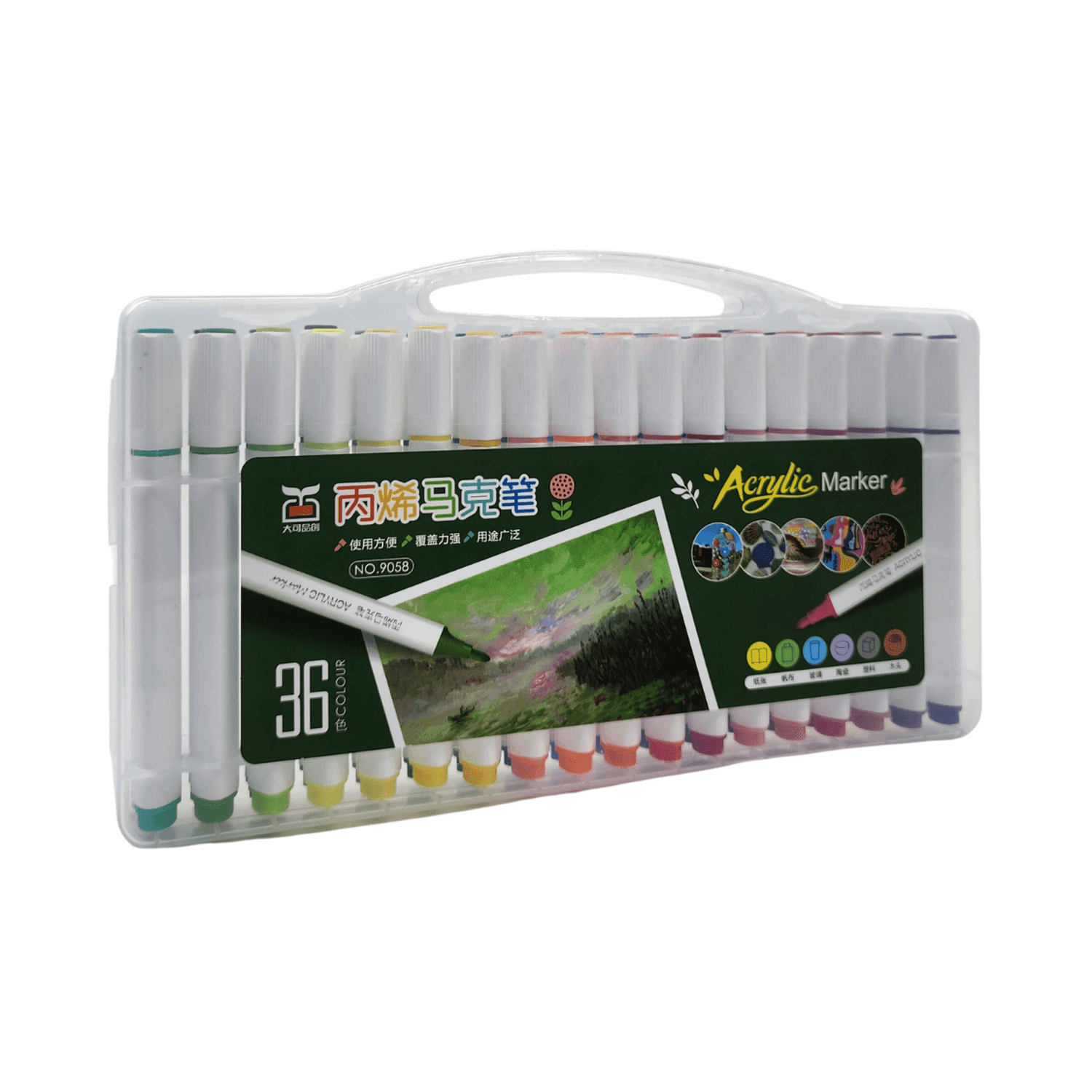 Set Marcadores Acrilicos 36 Lapices Calidad Arte Dibujo - Fliperex