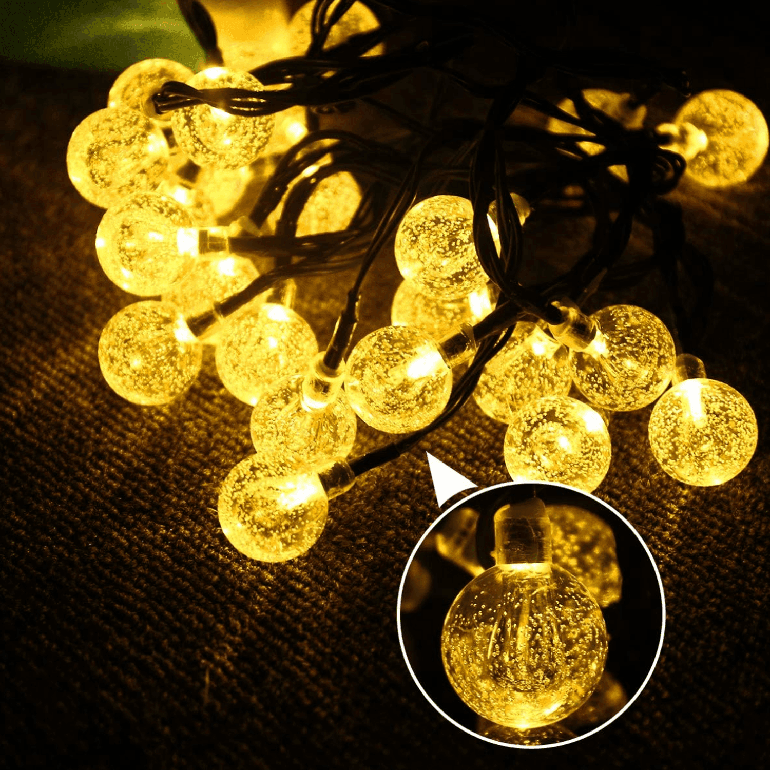 Guirnalda Solar Esfera Bolitas Luces Led Decoracion Jardin - Fliperex