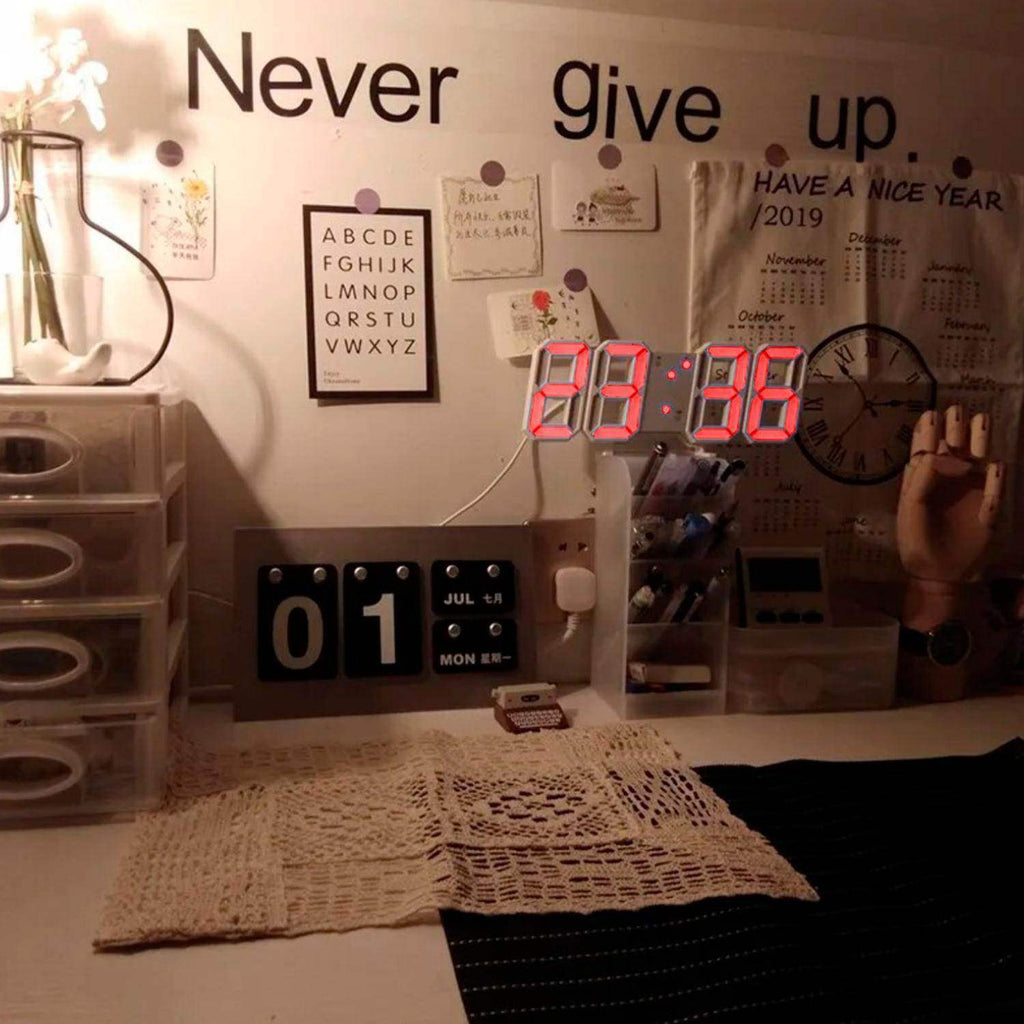 Reloj Despertador Digital Led 3d De Escritorio O Muro - Fliperex
