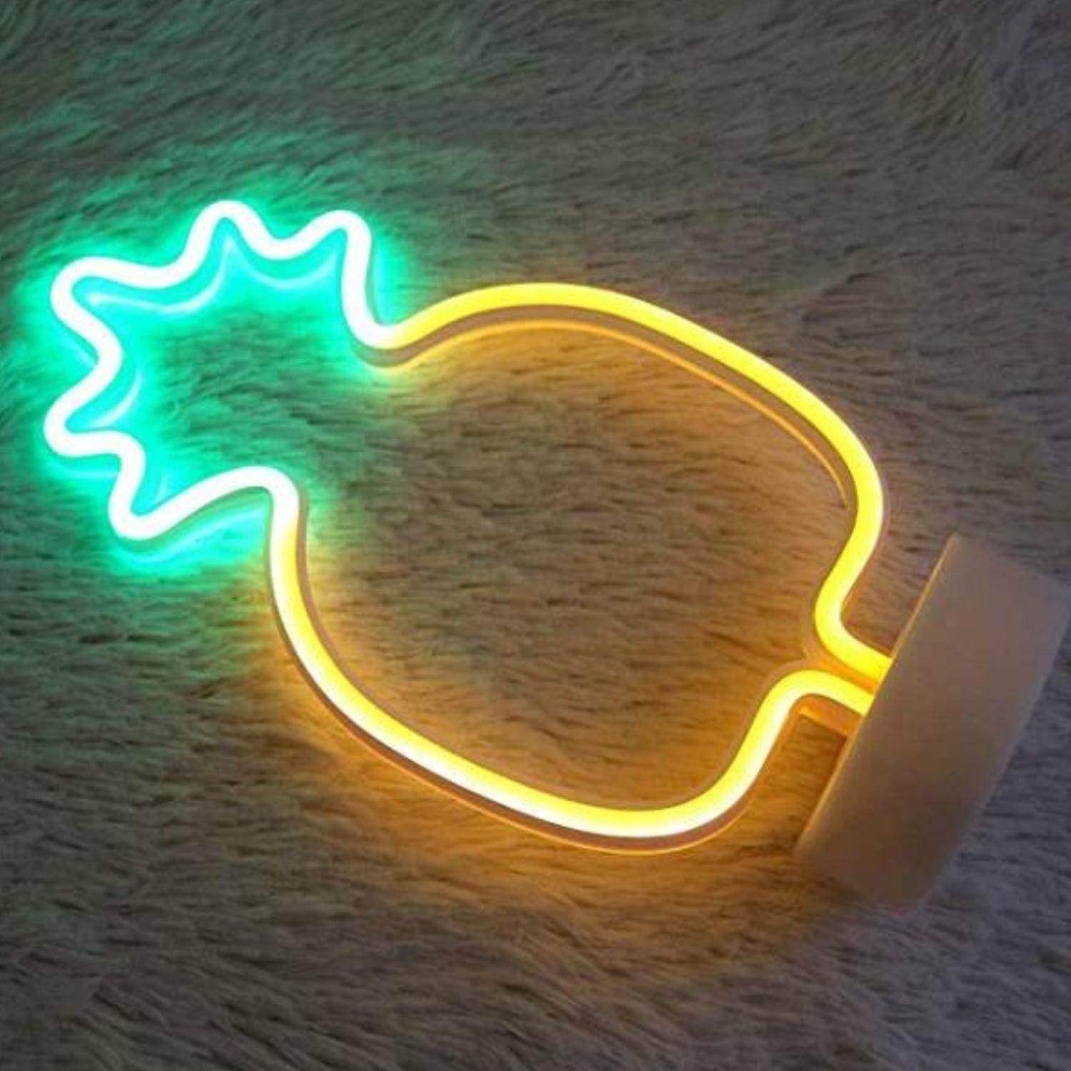 Lampara Neón Led Piña Decoración Todo Ambiente Hogar - Fliperex