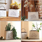 Macetero Florero Maceta Cartera Metálico Frances Le Jardin - Fliperex