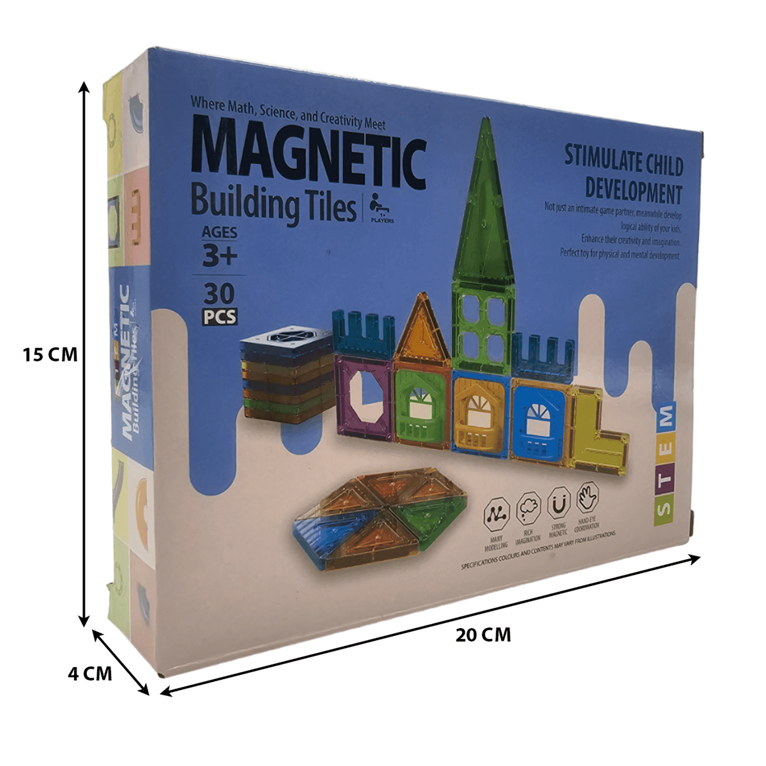 Set De Construccion Magnetico Piezas Magneticas 30 Piezas - Fliperex