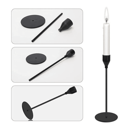 Set 3 Candelabros Porta Velas Negro Decora Centro De Mesa - Fliperex