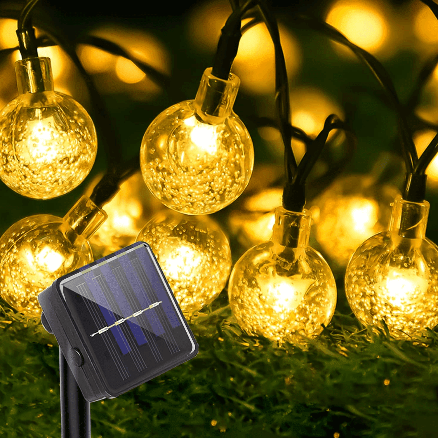 Guirnalda Solar Esfera Bolitas Luces Led Decoracion Jardin - Fliperex
