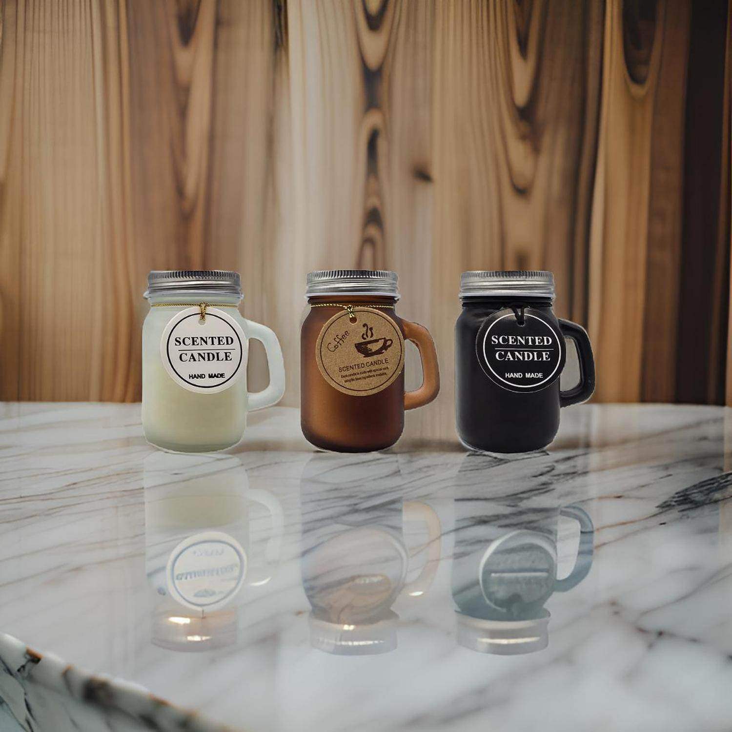 Set 3 Velas Aromatica Elegantes Taza Fragancia Duradera Deco - Fliperex