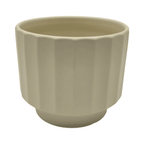 Macetero Maceta De Ceramica Limon Mate Lineas Verticales L - Fliperex