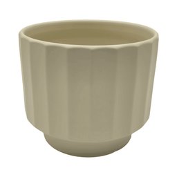 Macetero Maceta De Ceramica Limon Mate Lineas Verticales L - Fliperex