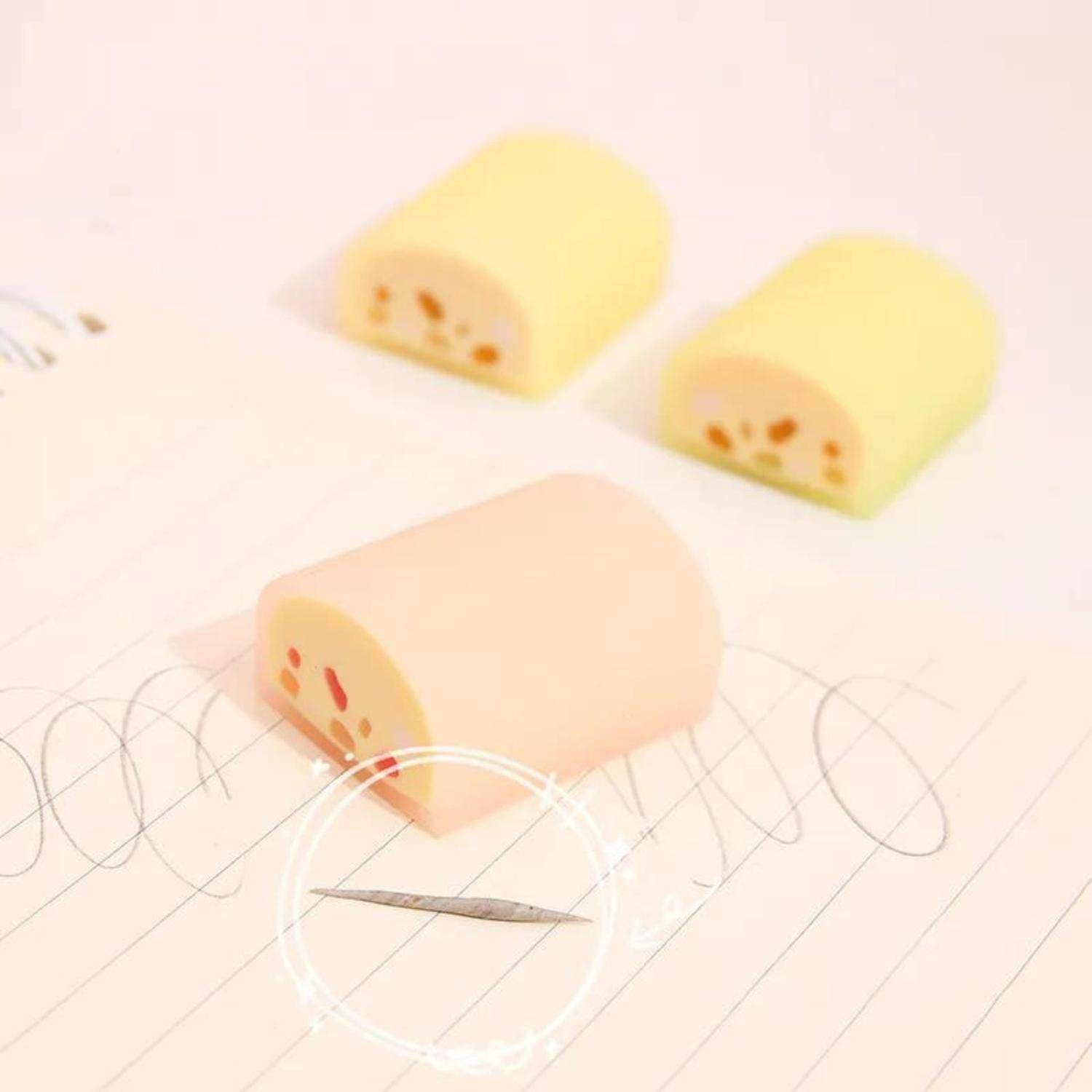 Set 2 Gomas De Borrar Cheese Candy Kawaii Cute - Fliperex