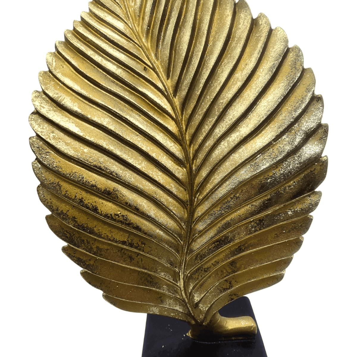 Figura Adorno De Hoja Dorada Decorativa En Resina Moderna M - Fliperex