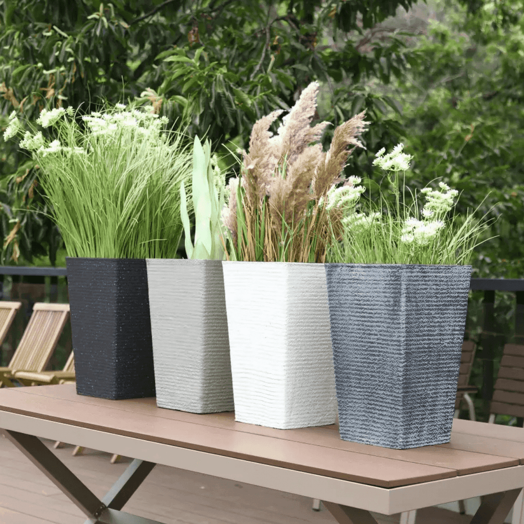 Macetero Plastico Alargado Premium Base Cuadrada Conica - Fliperex