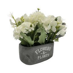 Planta Artifiical Macetero De Cemento Flowers And Plants - Fliperex