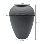 Macetero Plastico Redondo Ovalado Moderno Con Textura M - Fliperex