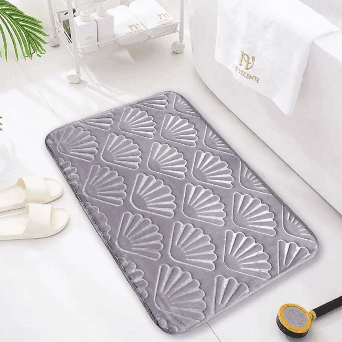 Conjunto De 3 Alfombra De Baño Suaves Absorventes Diseño Mar - Fliperex