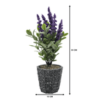 Planta Artificial Lavanda Macetero De Cemento Gris Diseño - Fliperex