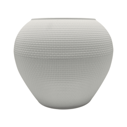 Set 2 Maceteros Plastico Redondo Ovalado Moderno Textura L - Fliperex