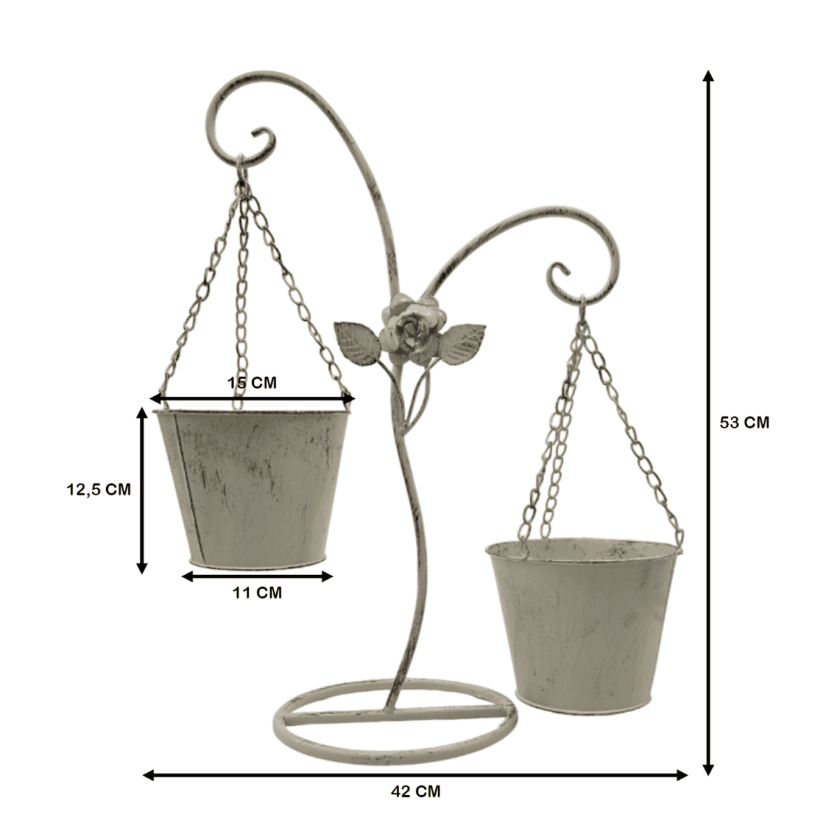 Porta Macetero Pedestal Colgante Beige Vintage Maceta Planta - Fliperex