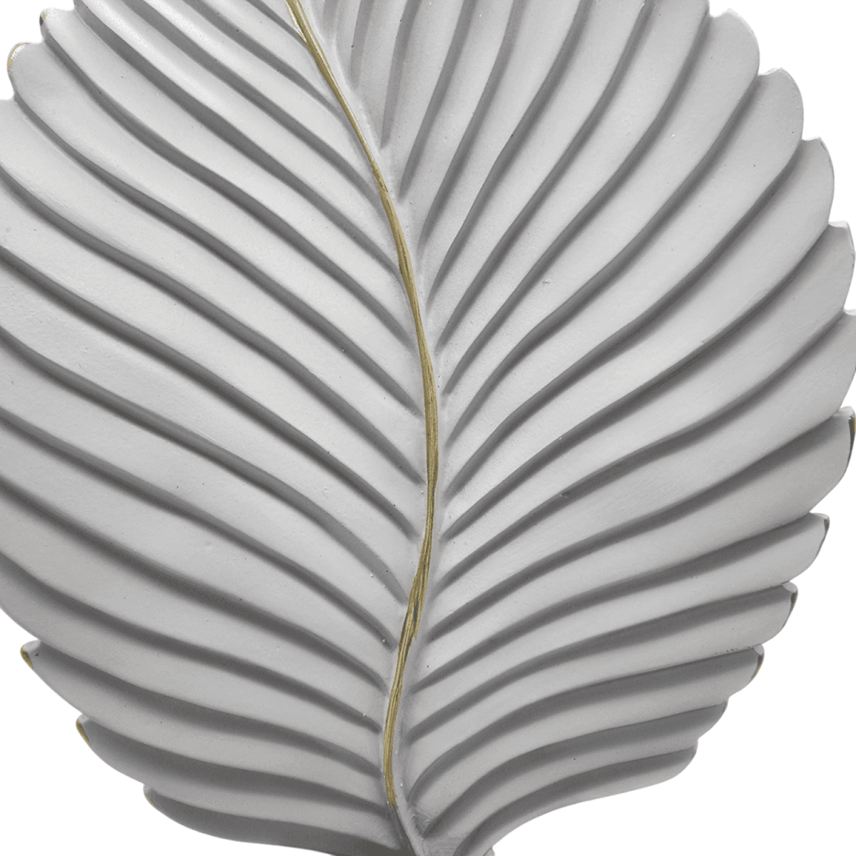 Figura Adorno De Hoja Blanca Decorativa En Resina Moderna M - Fliperex