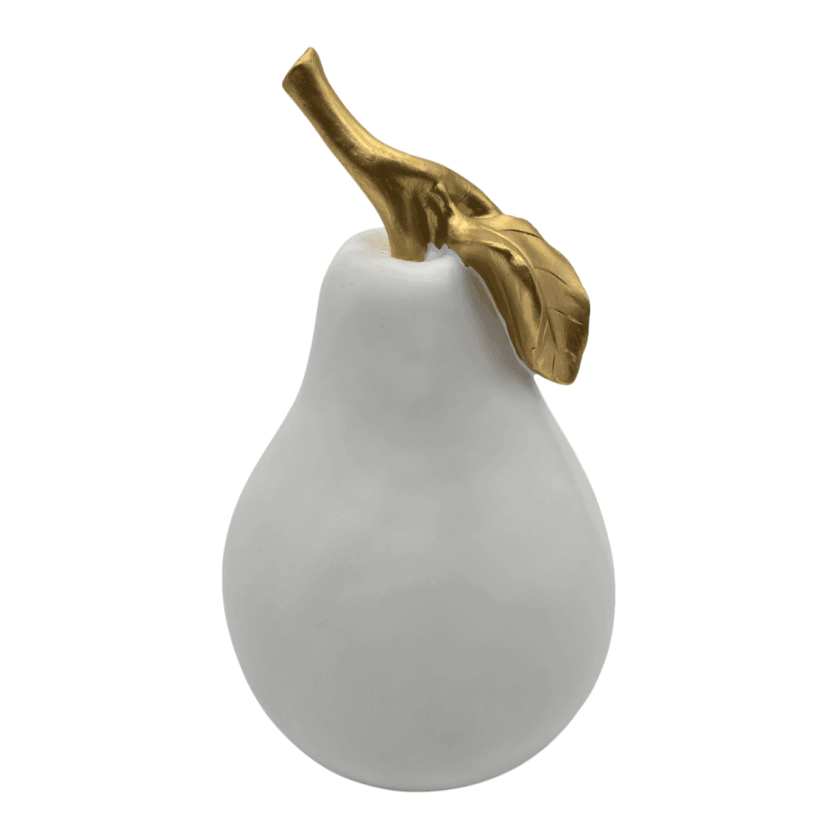 Figura Adorno De Pera Blanca Decorativa En Resina Moderna - Fliperex