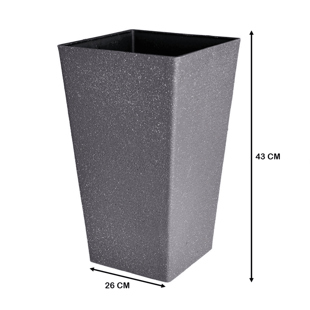 Macetero Plastico Alargado Premium Base Cuadrada Conica - Fliperex