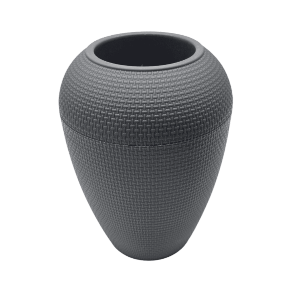 Set 2 Maceteros Plastico Redondo Ovalado Moderno Textura M - Fliperex