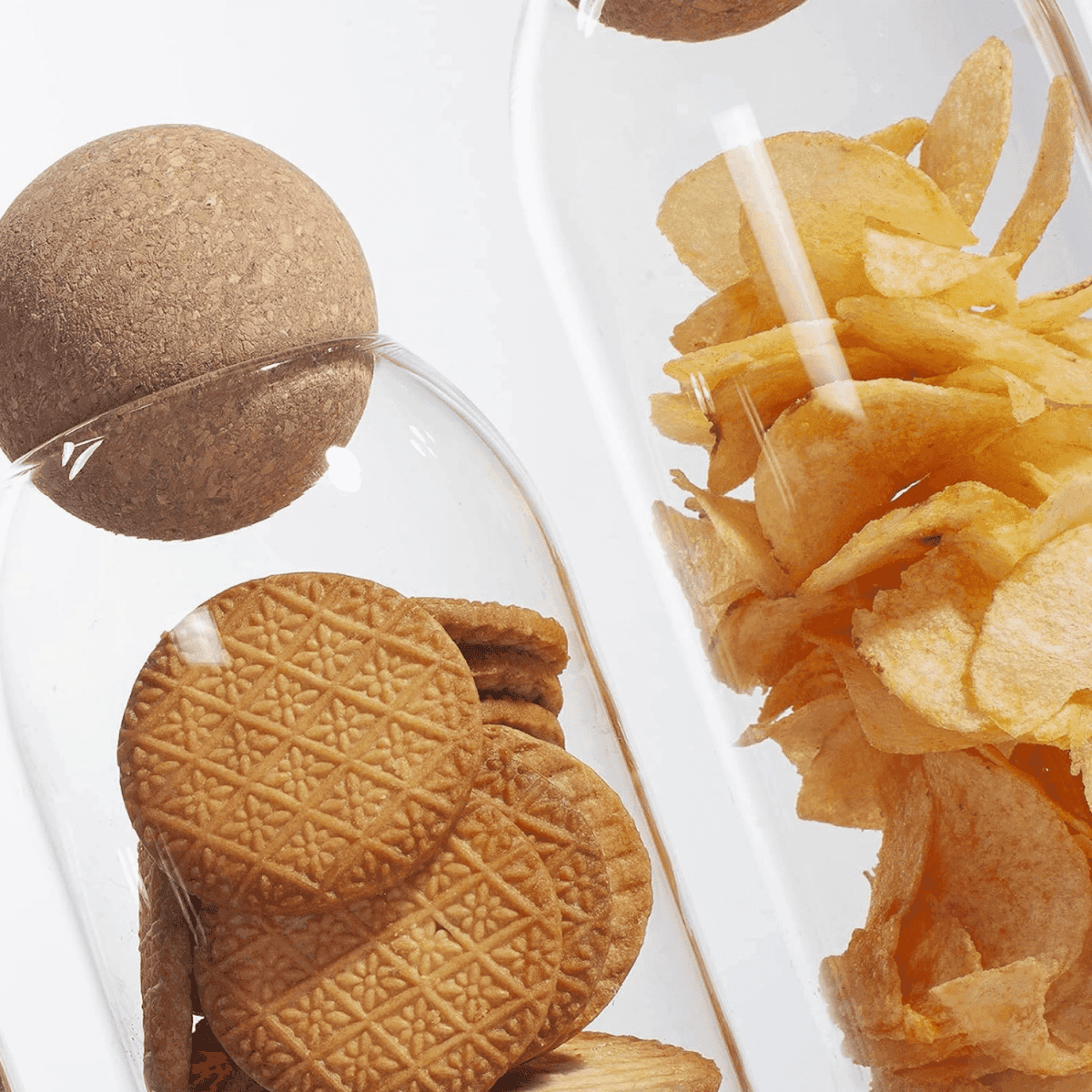 Botella Frasco Vidrio Transparente Tapa De Corcho M - Fliperex