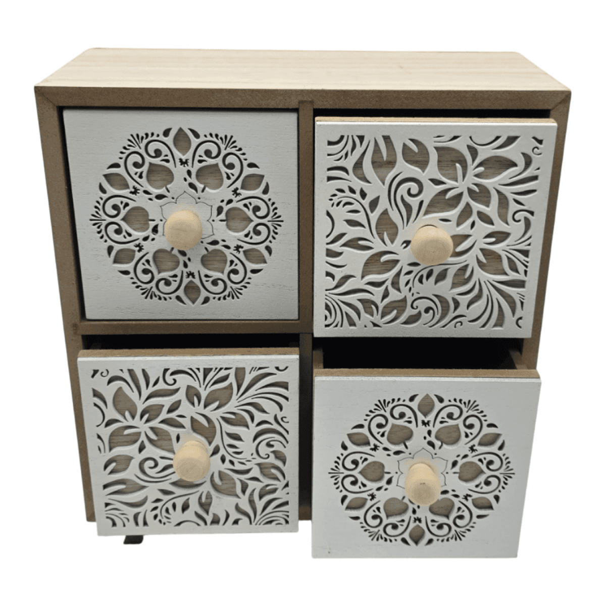 Caja Organizadora Multiuso Joyero Diseño 4 Cajones Blanco - Fliperex