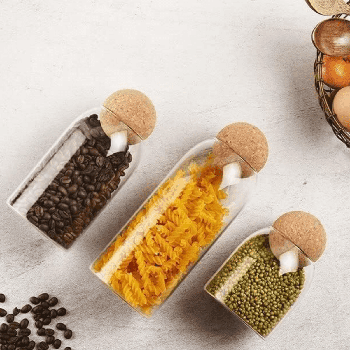 Botella Frasco Vidrio Transparente Tapa De Corcho XL - Fliperex