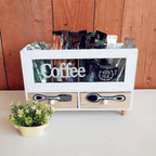 Caja De Te 4 Divisiones Con Cajones Estacion De Café Oficina - Fliperex