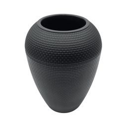 Macetero Plastico Redondo Ovalado Moderno Con Textura M - Fliperex