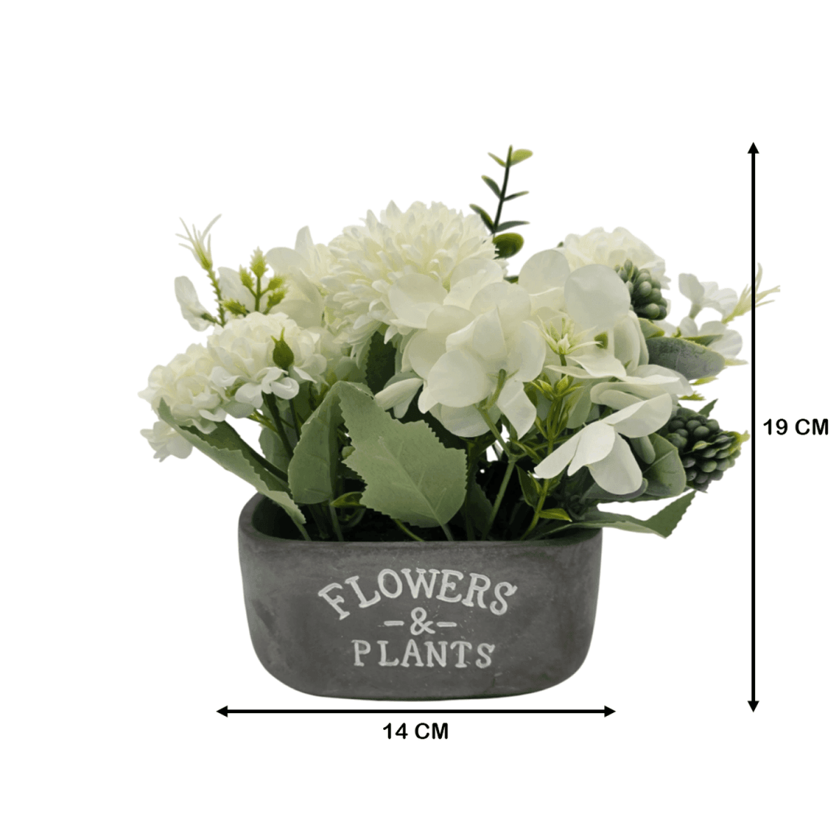 Planta Artifiical Macetero De Cemento Flowers And Plants - Fliperex