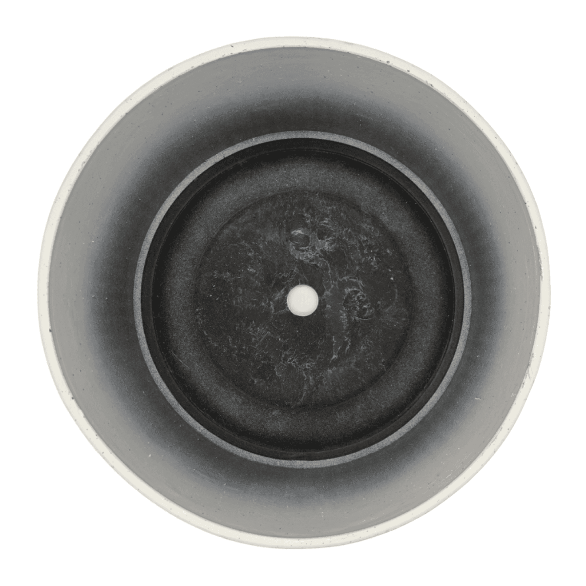 Macetero Plastico Redondo Bajo Premium Blanco Base Dorado - Fliperex