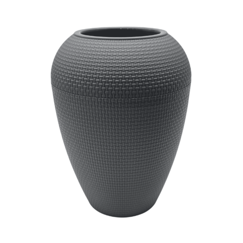 Set 2 Maceteros Plastico Redondo Ovalado Moderno Textura M - Fliperex